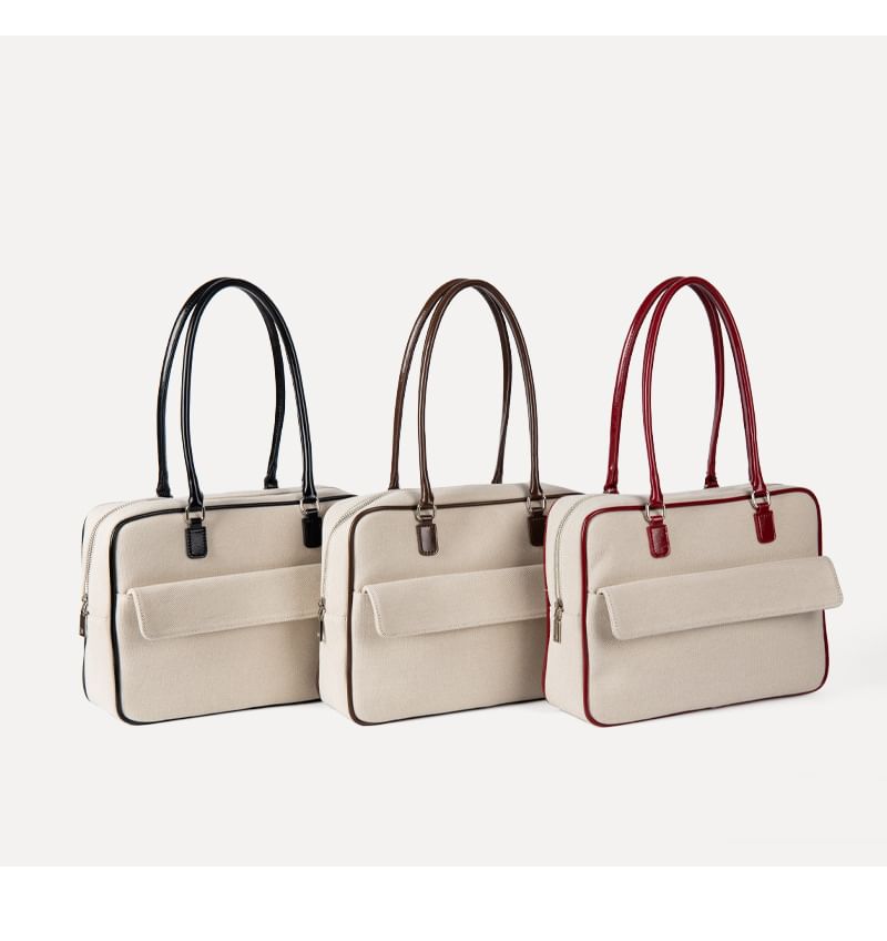 Canvas Two Tone Shoulder Bag