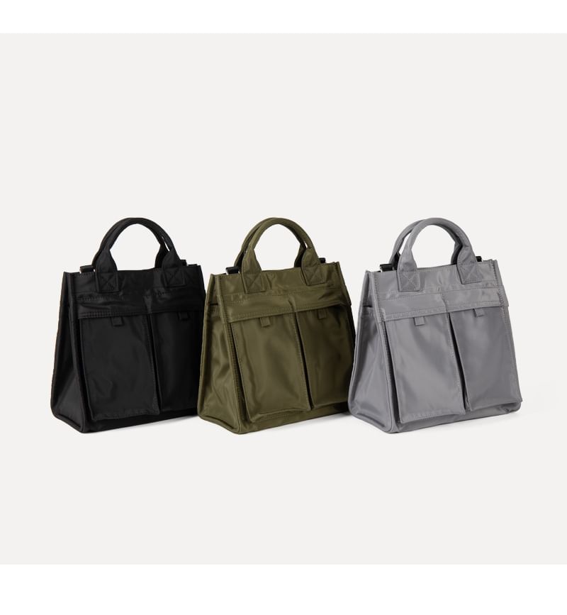 Nylon Plain Shoulder Bag