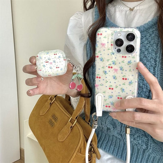 Cherry AirPods / Pro Earphone Case Skin with Charm