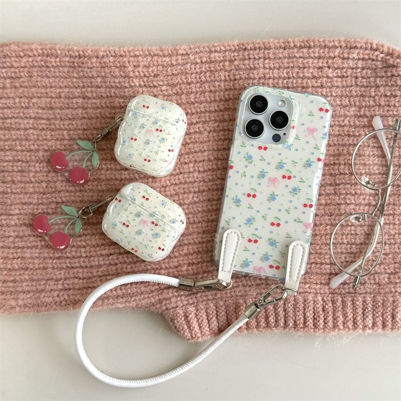 Cherry AirPods / Pro Earphone Case Skin with Charm