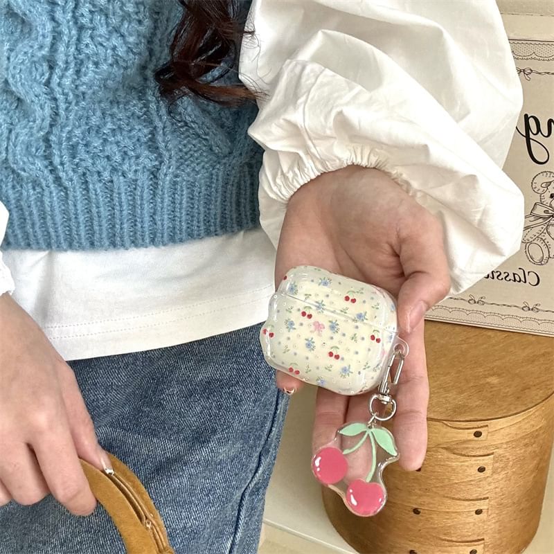 Cherry AirPods / Pro Earphone Case Skin with Charm
