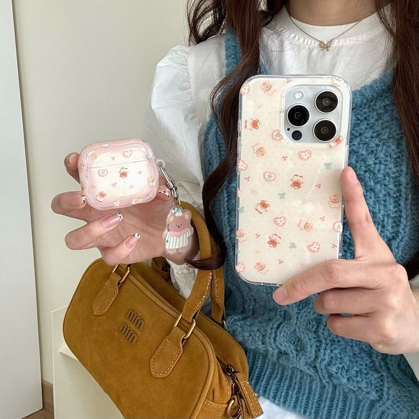 Bear AirPods / Pro Earphone Case Skin with Charm