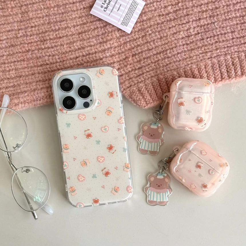Bear AirPods / Pro Earphone Case Skin with Charm
