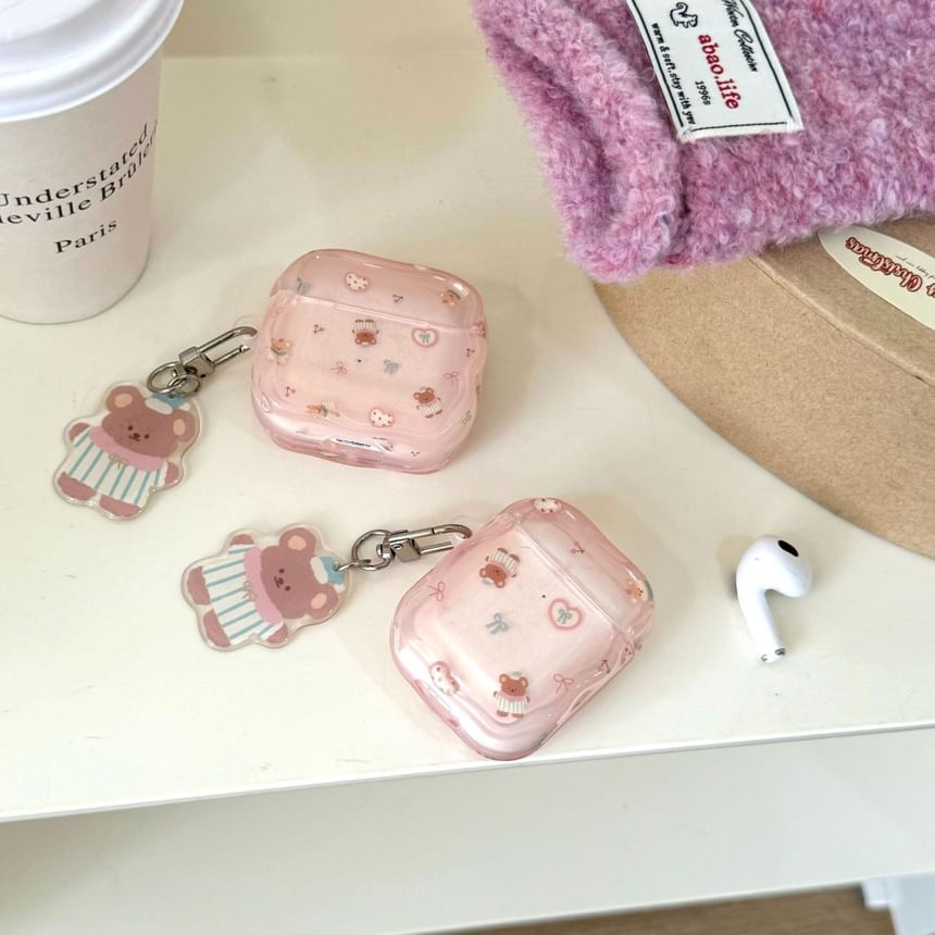 Bear AirPods / Pro Earphone Case Skin with Charm