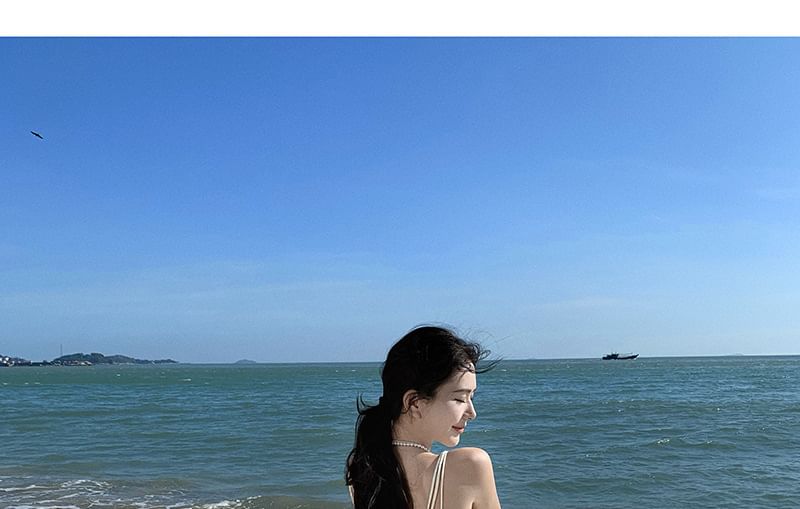 V-Neck Plain Maxi A-Line Spaghetti Strap Dress