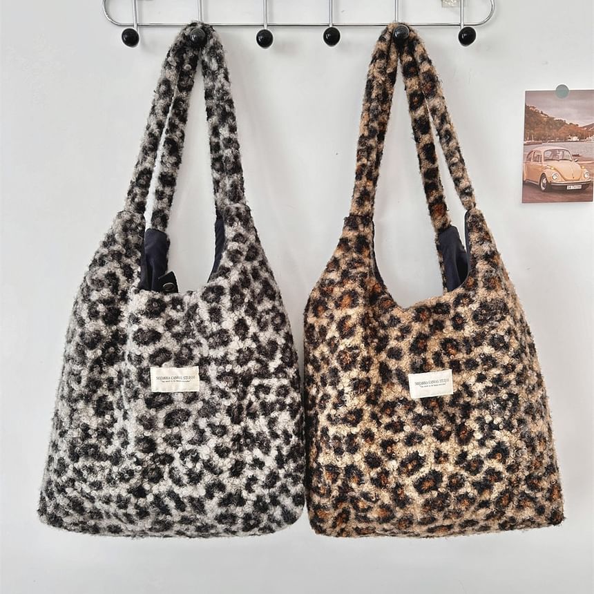 Leopard Patterned Boucle Tote Bag (Various Designs)
