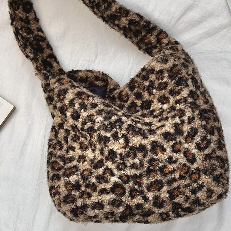 Leopard Patterned Boucle Tote Bag (Various Designs)