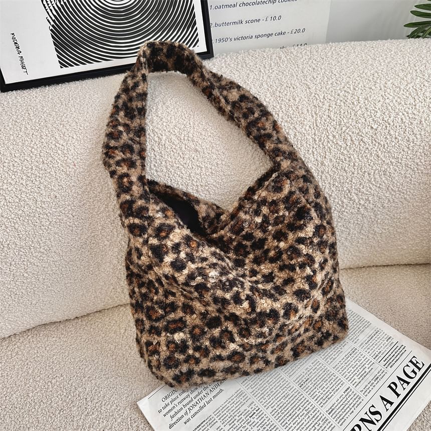 Leopard Patterned Boucle Tote Bag (Various Designs)