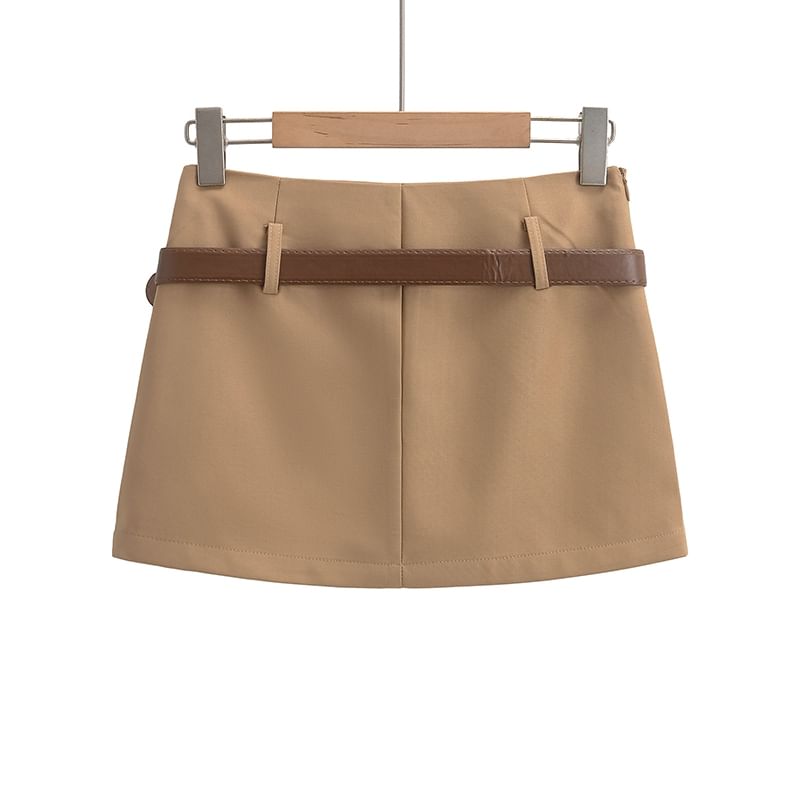 Elevated Waist Classic Pencil Skirt Ensemble with Cinch Belt