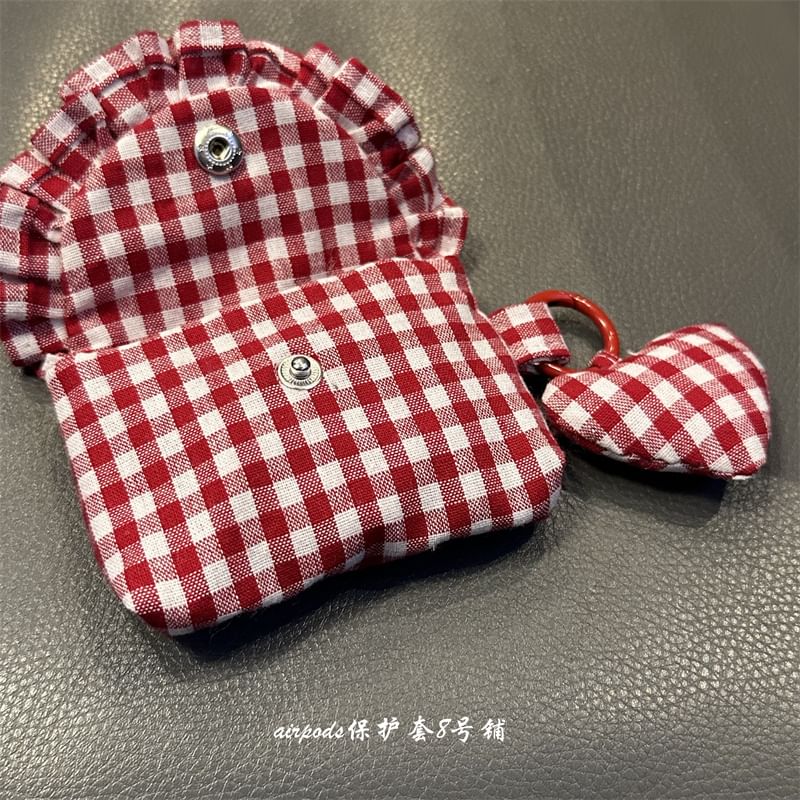 Plaid Fabric AirPods / Pro Earphone Case Skin with Charm