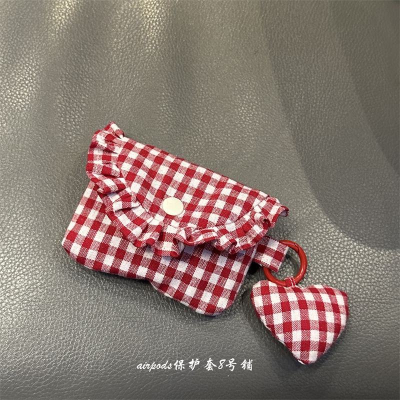 Plaid Fabric AirPods / Pro Earphone Case Skin with Charm
