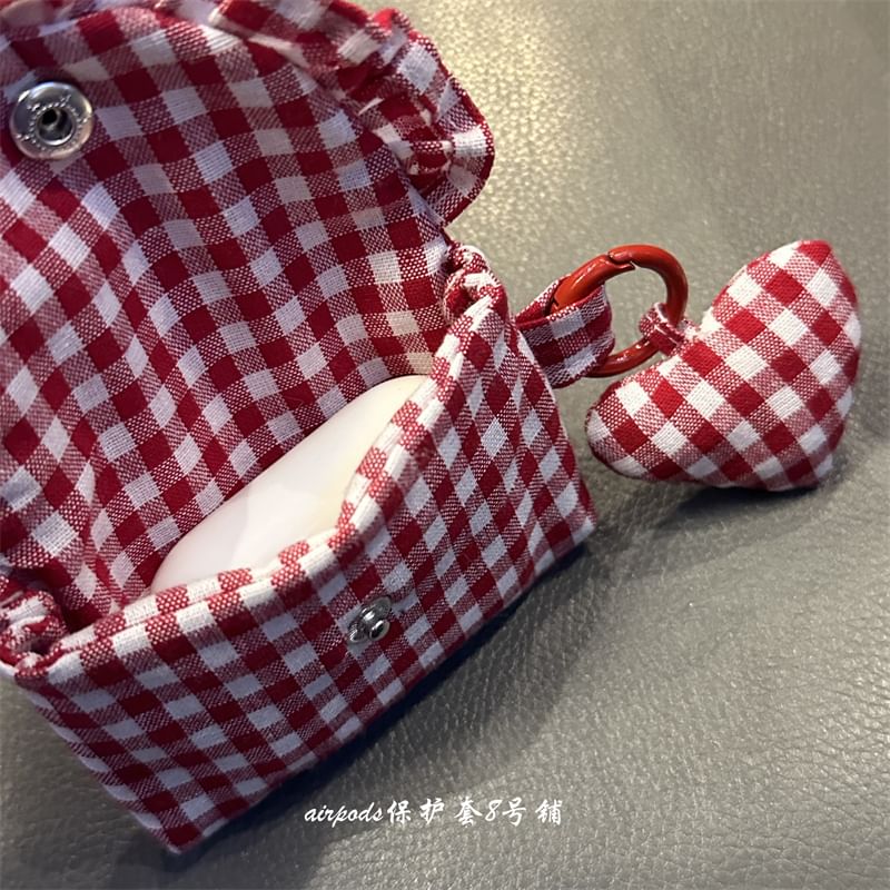 Plaid Fabric AirPods / Pro Earphone Case Skin with Charm