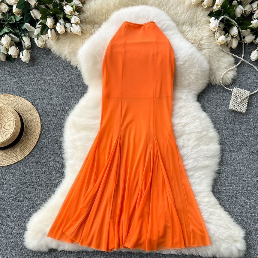 High Rise Smooth Fishtail Maxi Skirt