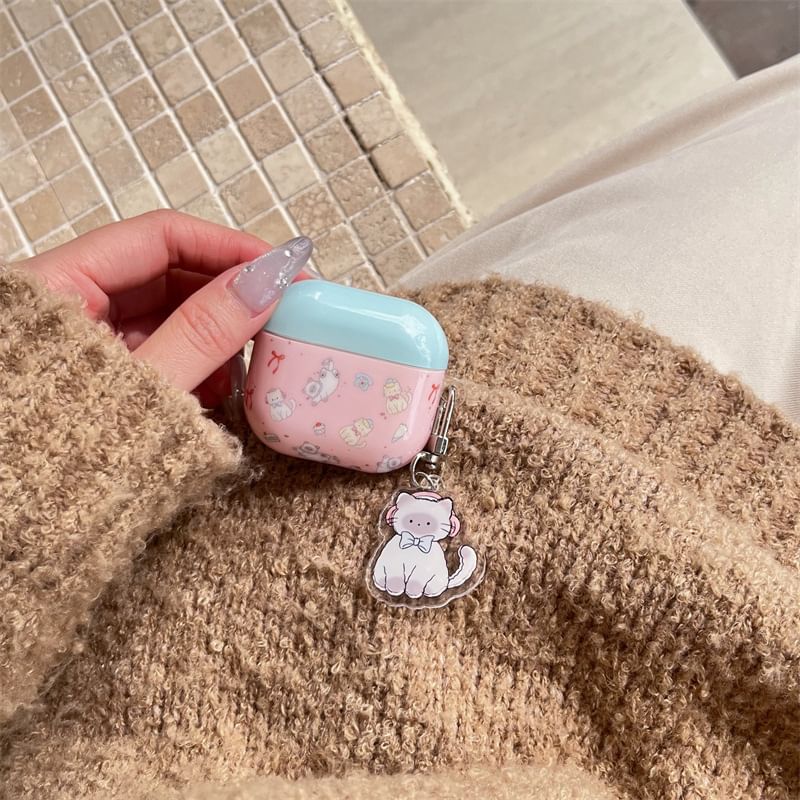 Cat AirPods / Pro Earphone Case Skin with Charm
