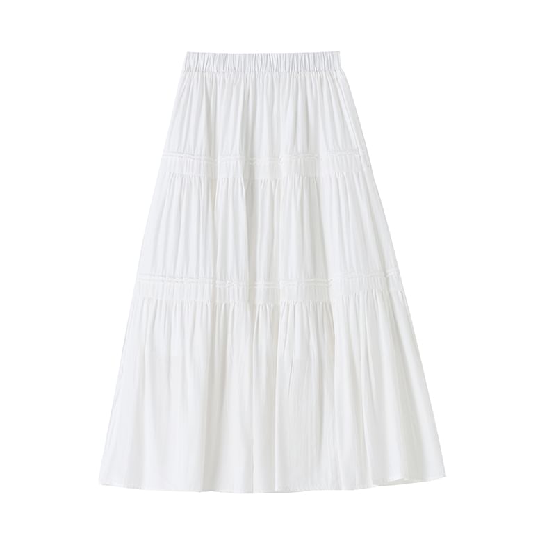 High Rise Lace Embellished Long Flared Skirt