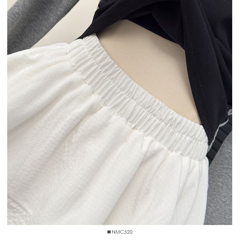 Asymmetrical Lace-Trim Mini Skirt