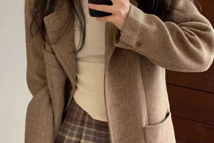 Plaid Pleated Mini Skirt with High Rise Waist
