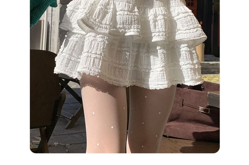 Elevated Waist Plain Mini Flared Skirt