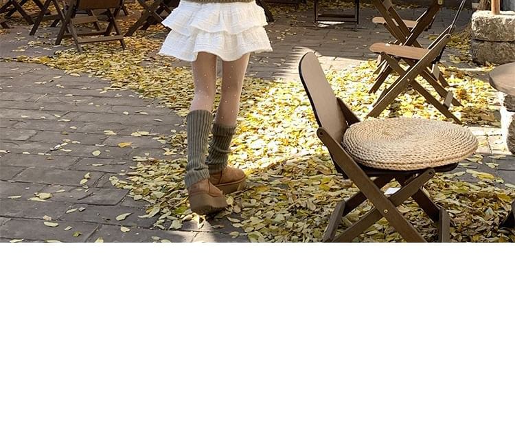 Elevated Waist Plain Mini Flared Skirt