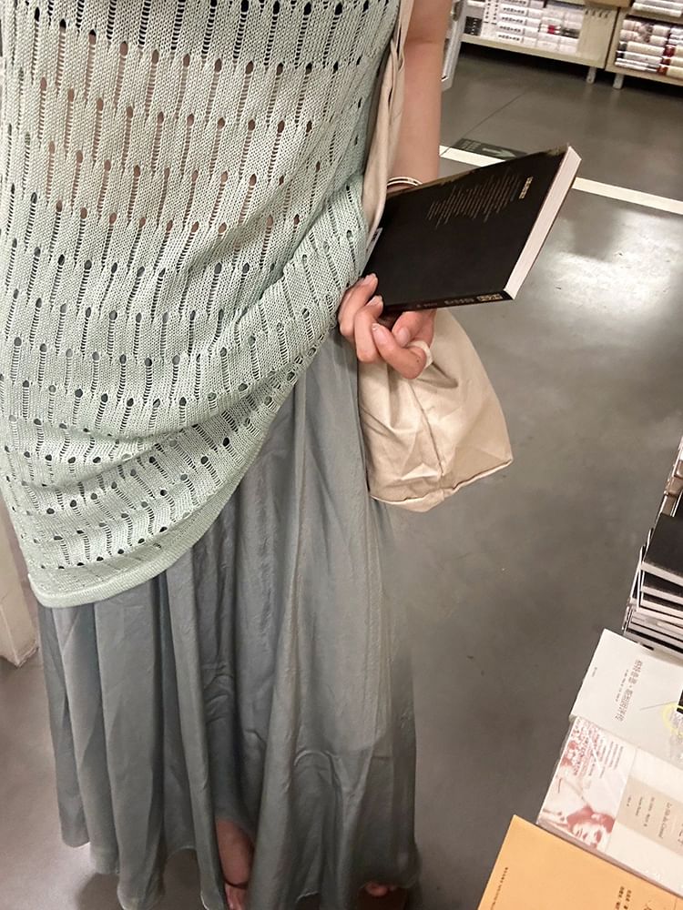 Sleeveless Asymmetrical Top and Maxi A-Line Skirt Combo