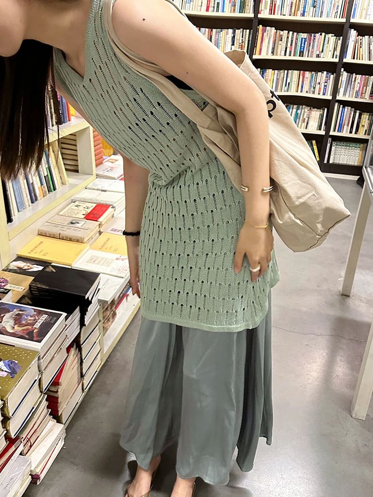 Sleeveless Asymmetrical Top and Maxi A-Line Skirt Combo