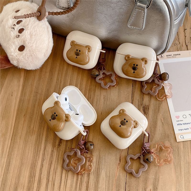 Bear AirPods / Pro Earphone Case Skin with Charm