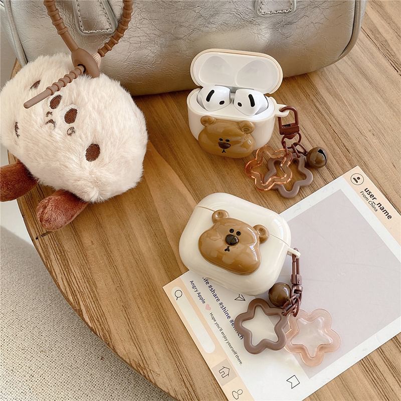 Bear AirPods / Pro Earphone Case Skin with Charm