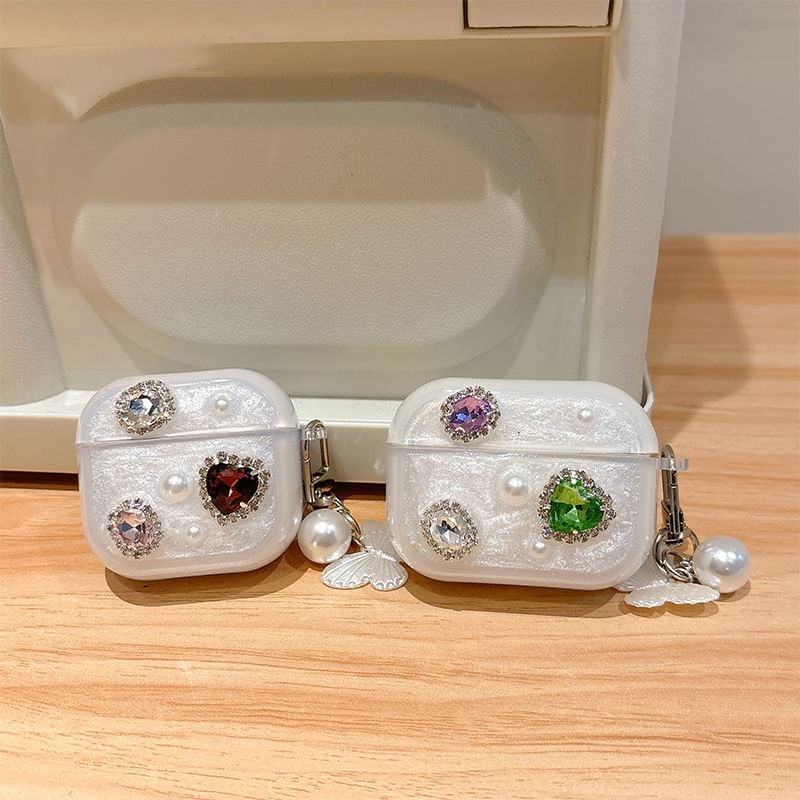 Rhinestone AirPods / Pro Earphone Case Skin with Charm