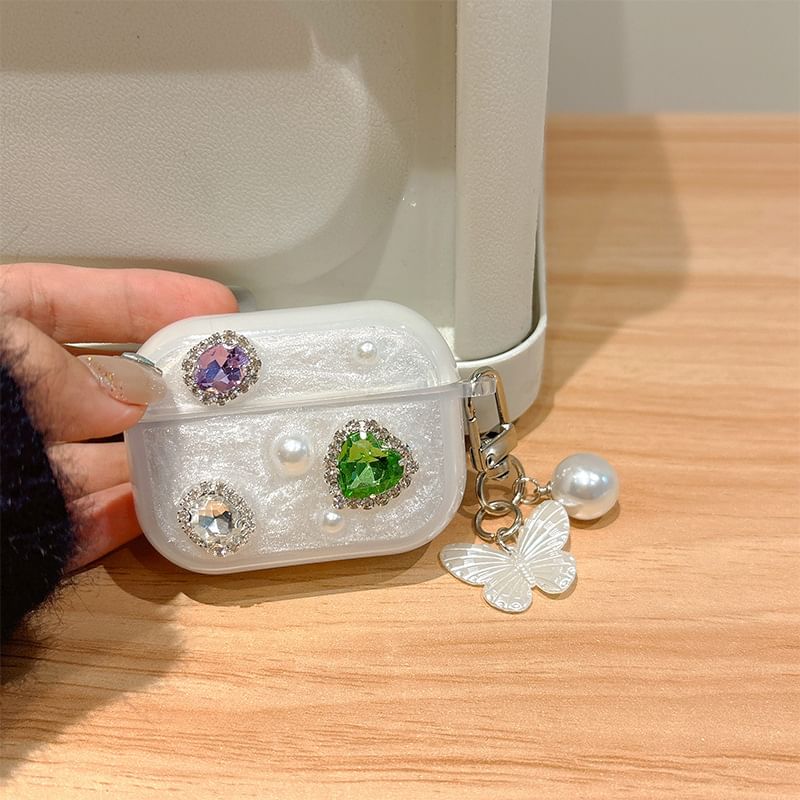 Rhinestone AirPods / Pro Earphone Case Skin with Charm