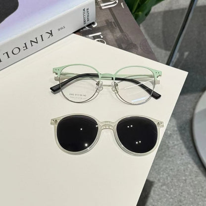 Glasses Clip Sunglasses Metal Round On With