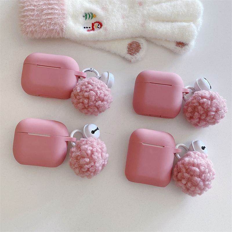 Plain Pom Pom AirPods / Pro Earphone Case Skin