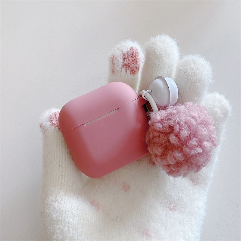 Plain Pom Pom AirPods / Pro Earphone Case Skin