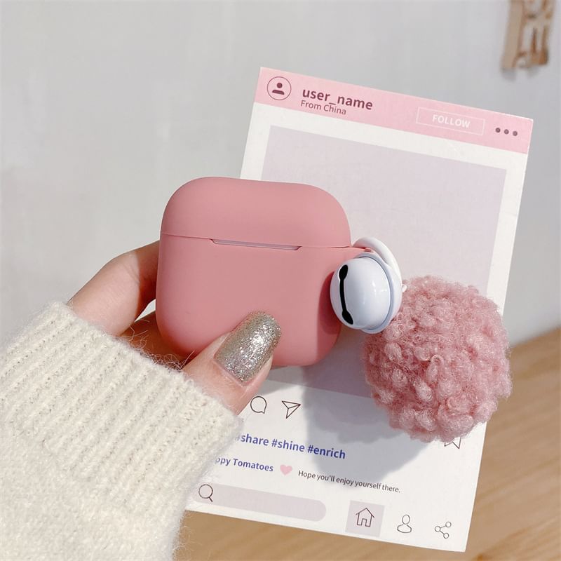Plain Pom Pom AirPods / Pro Earphone Case Skin