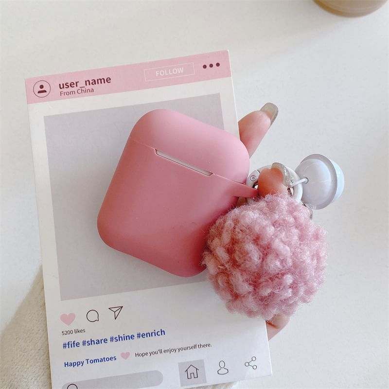 Plain Pom Pom AirPods / Pro Earphone Case Skin