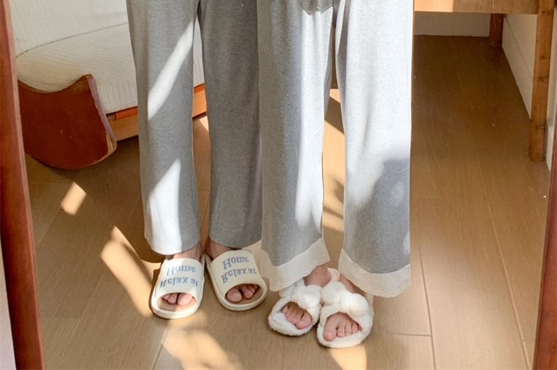 Couple Matching Pajama Set: Long Sleeve Button Top + Straight Leg Pants (Various Designs)