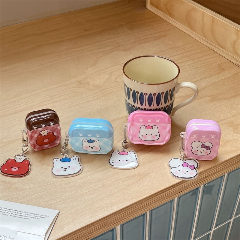 Animal Plaid AirPods / Pro Earphone Case Skin with Charm (Various Designs)