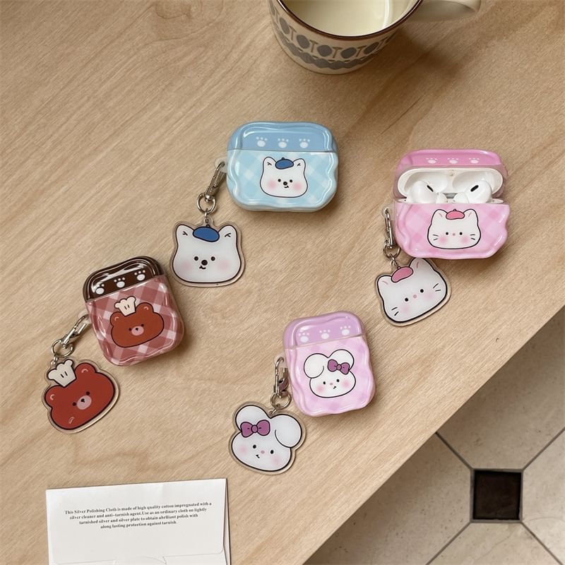 Animal Plaid AirPods / Pro Earphone Case Skin with Charm (Various Designs)