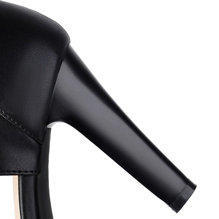 High Heel Plain Tall Thong Boots