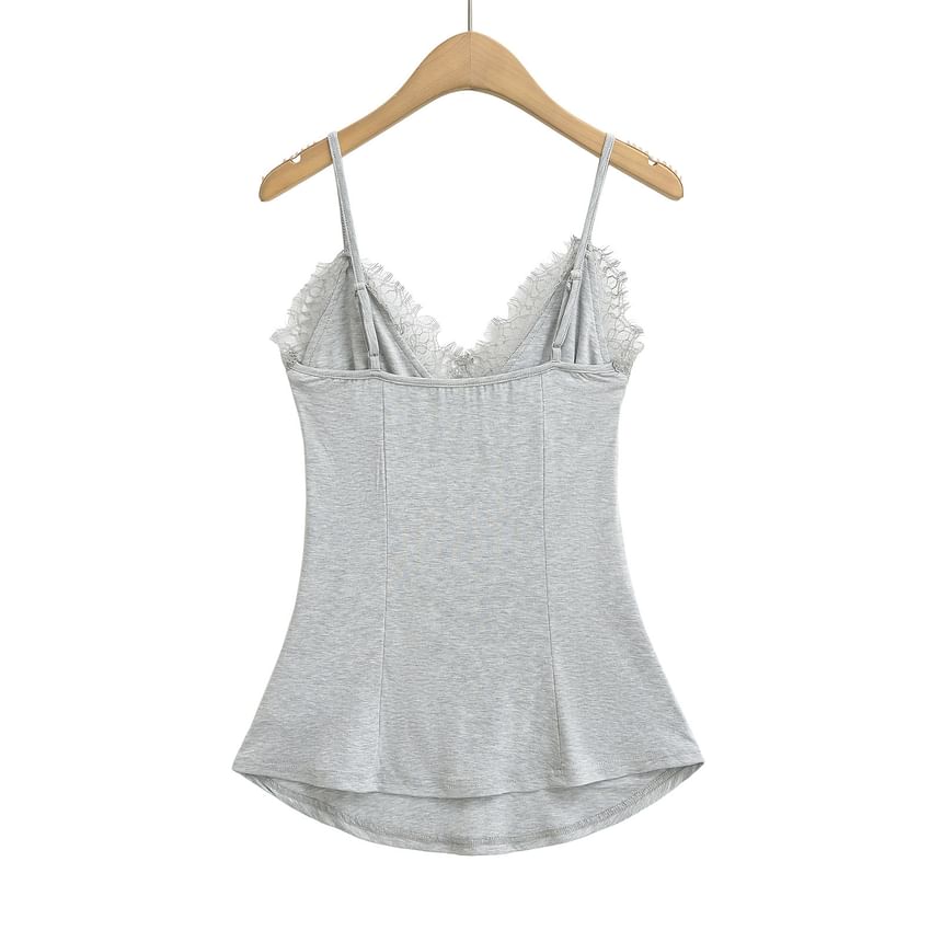 Slim-Fit Lace Trim V-Neck Camisole