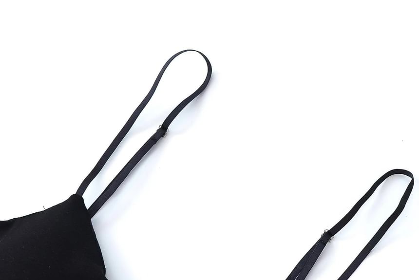 Ruffled Lace-Trimmed Spaghetti Strap Slim Camisole