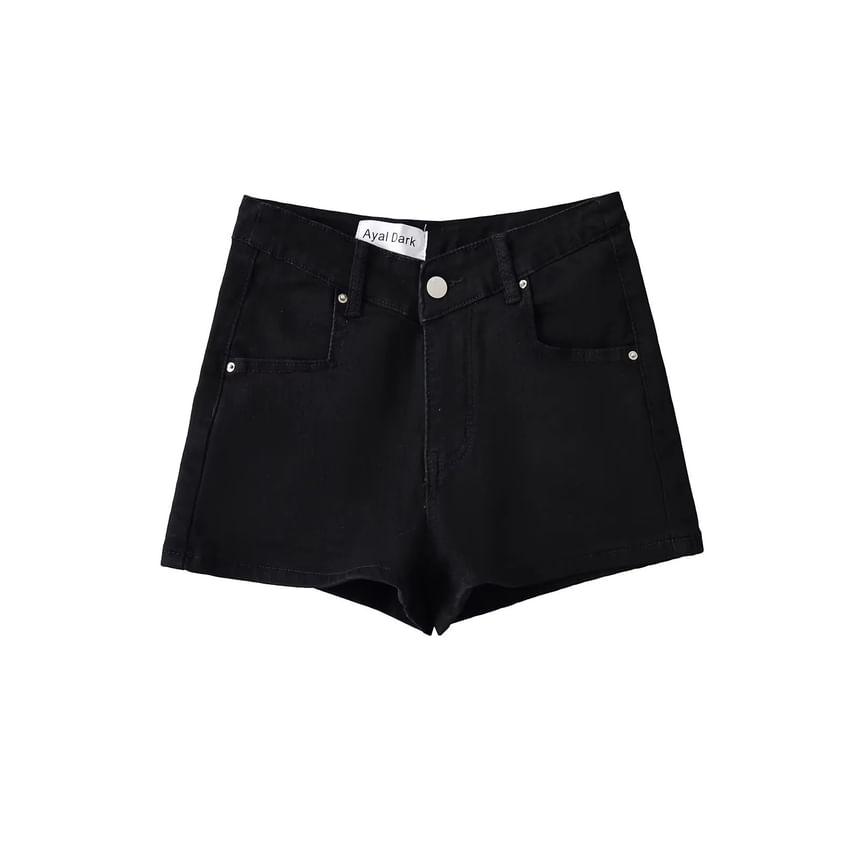 Low Waist Washed Mini Denim Shorts