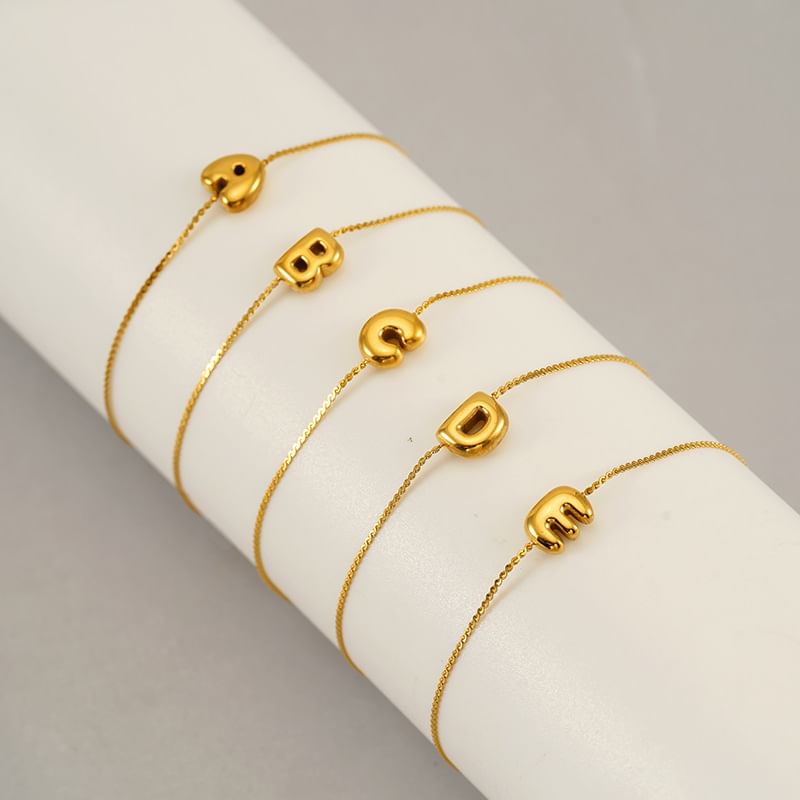 Alphabet Stainless Steel Chain Bracelet