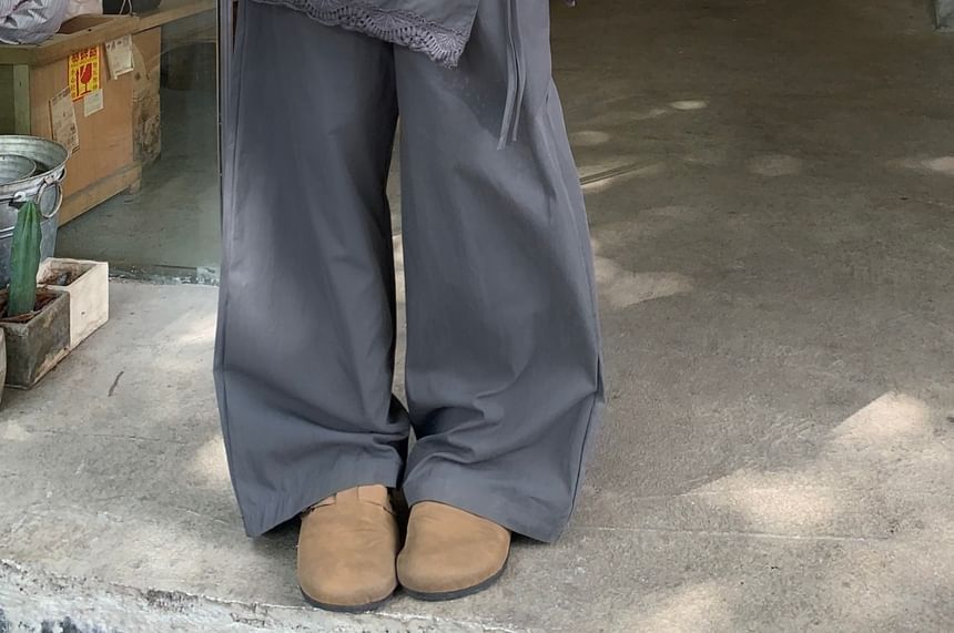 Striped Blouse with Wide Leg Pants and Apron Skirt Set