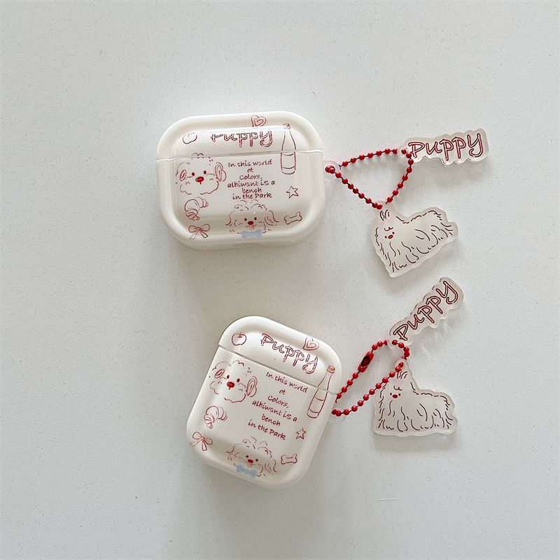 Dog AirPods / Pro Earphone Case Skin with Charm