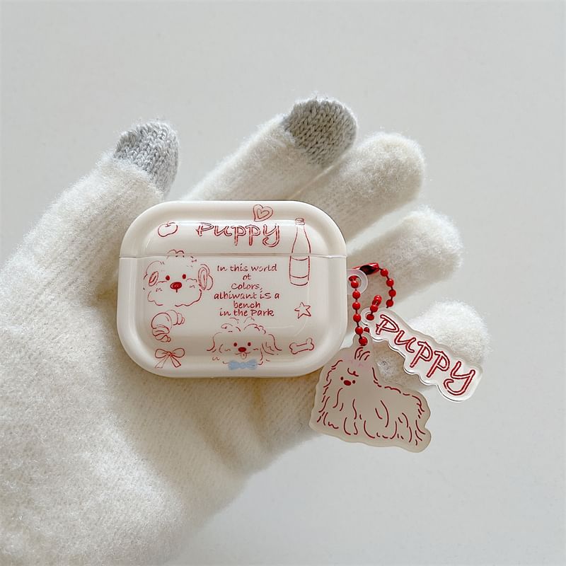 Dog AirPods / Pro Earphone Case Skin with Charm