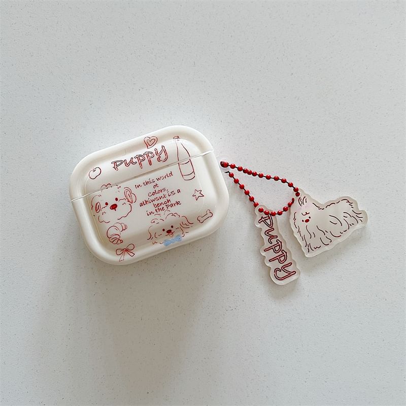 Dog AirPods / Pro Earphone Case Skin with Charm