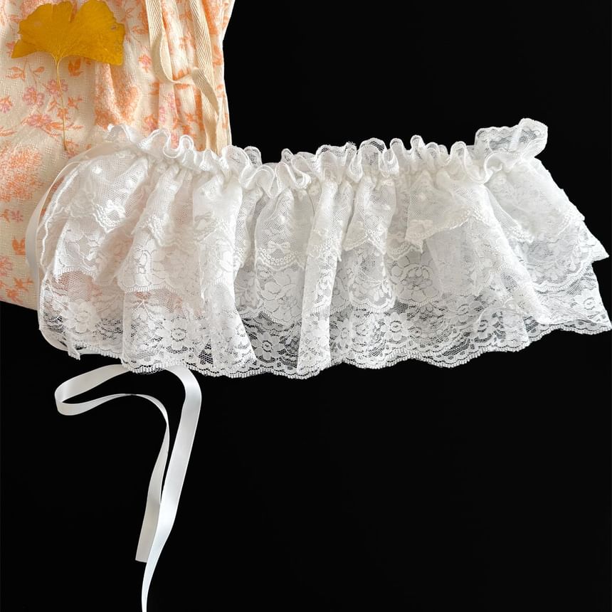 Layered Lace Decorative Hem Top