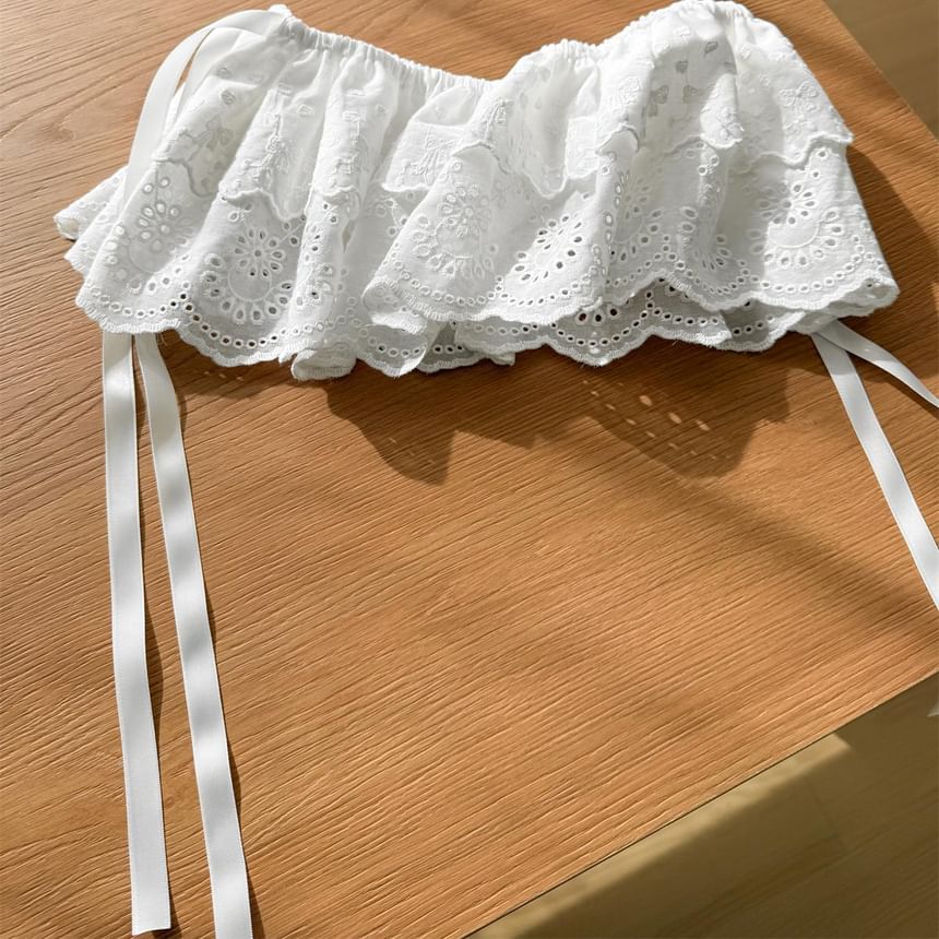 Layered Lace Decorative Hem Top