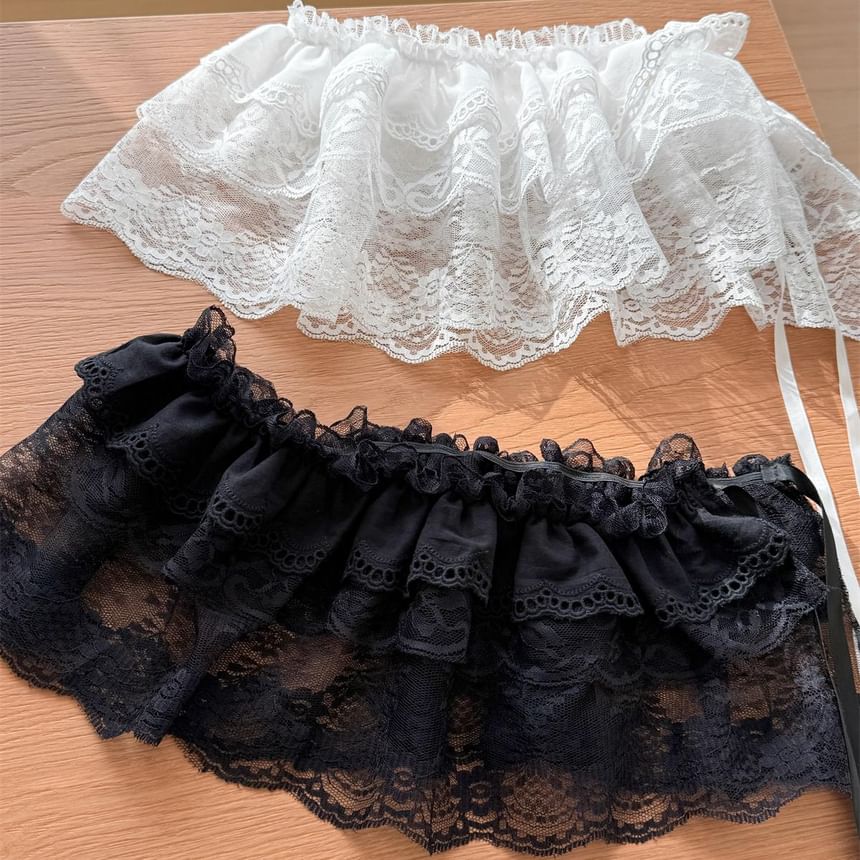 Layered Lace Decorative Hem Top