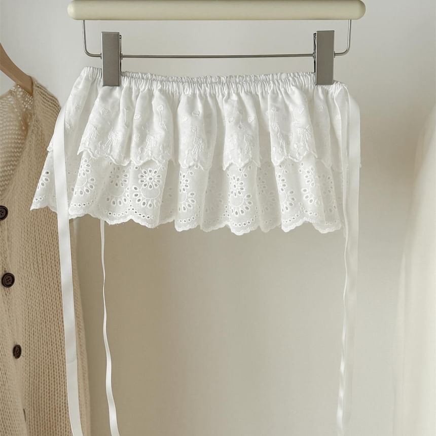 Layered Lace Decorative Hem Top